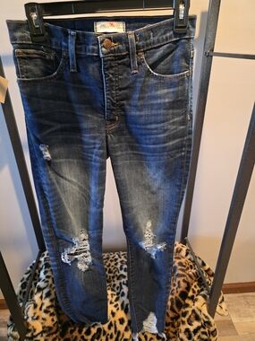 Madewell Indigo Distressed Boyfriend Jeans